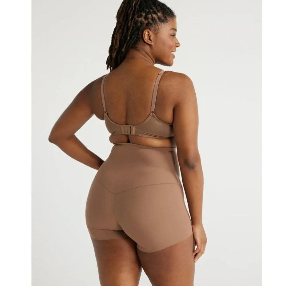 Joyspun Mid-Rise Shaping Boyshort XXL Moroccan Brown Seamless Medium Support NWT